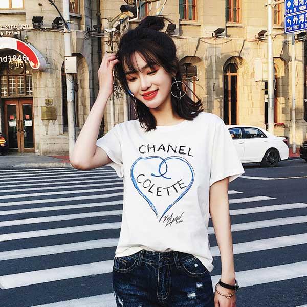 Tシャツ シャネル ブランドコピー レディース 夏 オシャレ 安い Chanel半袖シャツ 綿100 トップス カットソー