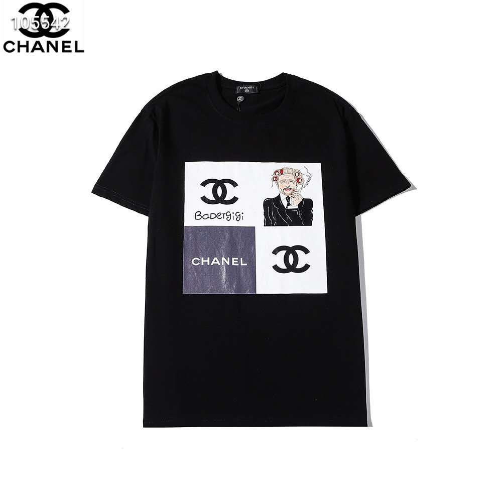ブランド シャネル 半袖ｔシャツ オシャレ レディス Chanel Tシャツ クルーネック パロディー 激安
