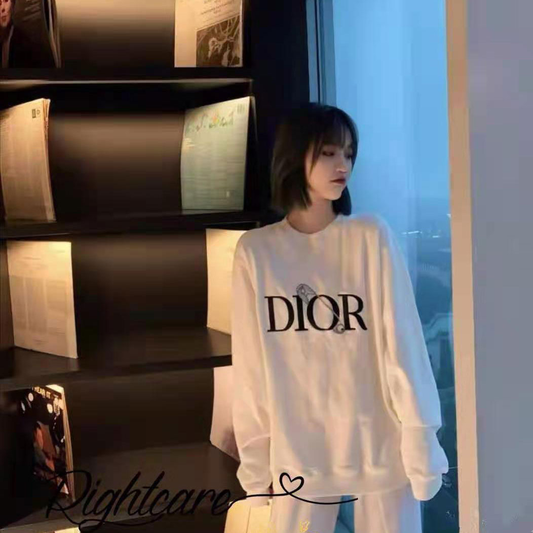 Dior トレーナー 男女兼用 オシャレ ディオール スウェットシャツ 刺繍ロゴ パロディ プルオーバー