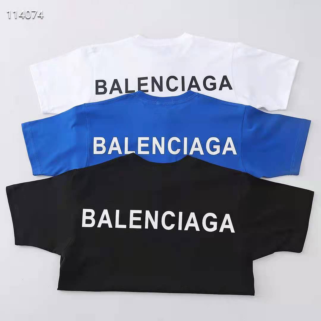 バレンシアガ tシャツ 男女兼用 ブランド BALENCIAGA クルーネック 半袖カットソー プリントロゴ コピー