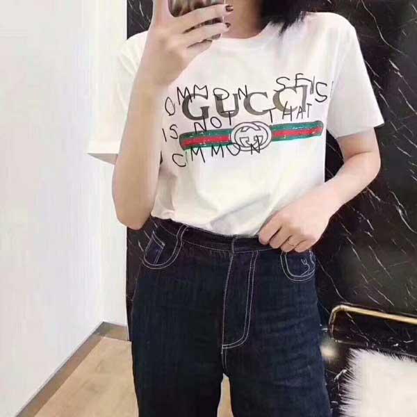 Tシャツ グッチ レディース 半袖 ブランド GUCCI パロディー プリント