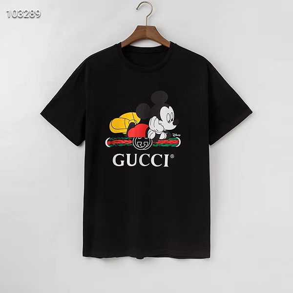 グッチ 半袖Tシャツ 男女兼用 可愛い ミッキーtシャツ GUCCI