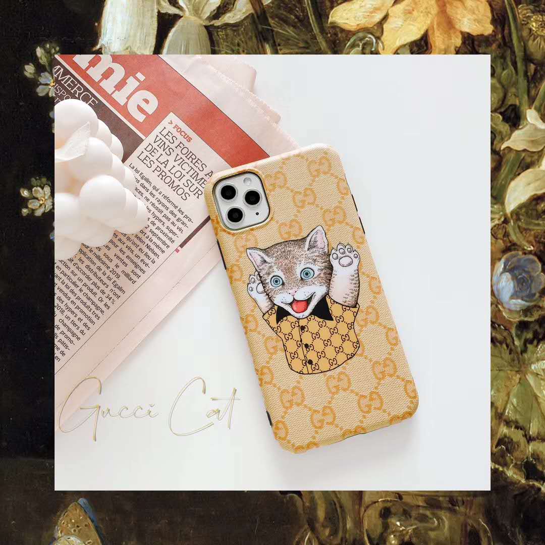 大人気 グッチ アイフォン11Pro Max/11ケース ネコ柄 GUCCI iPhone