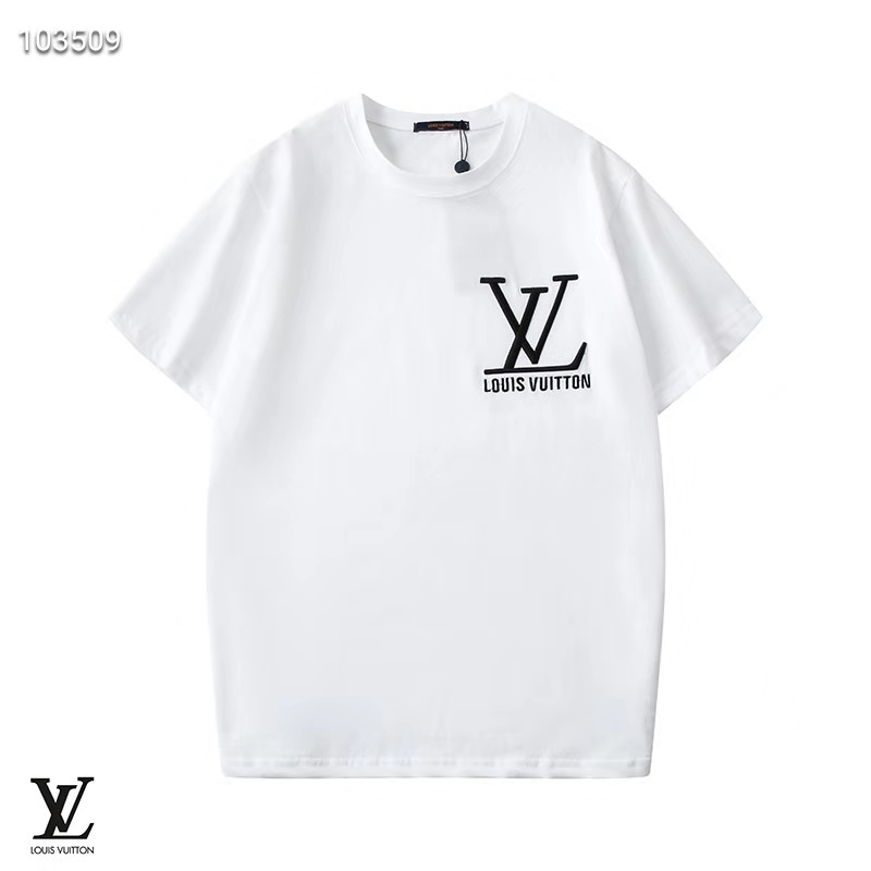 2020新品 LV 半袖Ｔシャツ ブランド ルイヴィトン ティシャツ メンズ レディス ホワイト ブラック ヴィトンペアルック tシャツ 刺繍ログ  激安 サマー服 送料無料