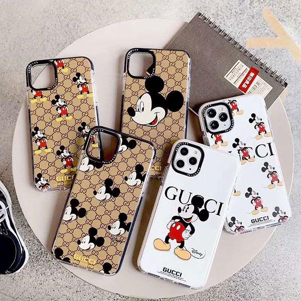 Gucci Mickey コラボ アイフォン11Pro/SEケース レディス グッチ iPhone 11Pro Max/XS MAXカバー かわいい  iphone XR/XS/11ケース 大人気 GUCCI アイフォンx/8ケース 取り付け