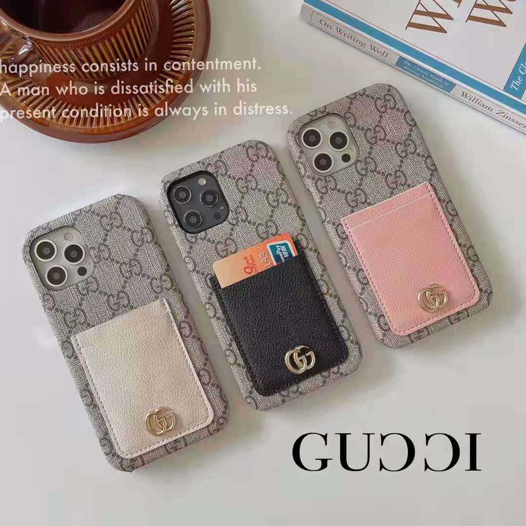 GUCCI アイフォン13/13Pro/13Pro Maxケース カード収納 ブランド