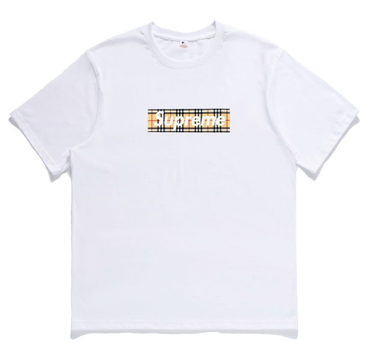 Supreme Burberry ボックスログ Tシャツ ブランド シュプリーム x 