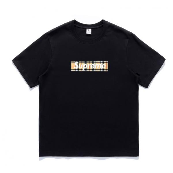 Supreme Burberry ボックスログ Tシャツ ブランド シュプリーム x 